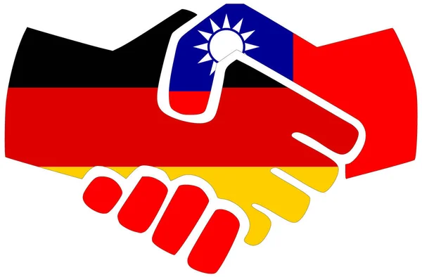 Deutschland Taiwan Handschlag Symbol Der Übereinkunft Oder Freundschaft — Stockfoto