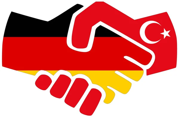 Tyskland Turkiet Handslag Symbol För Överenskommelse Eller Vänskap — Stockfoto