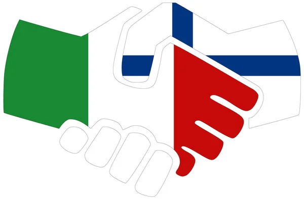 Italië Finland Handdruk Symbool Van Overeenkomst Vriendschap — Stockfoto