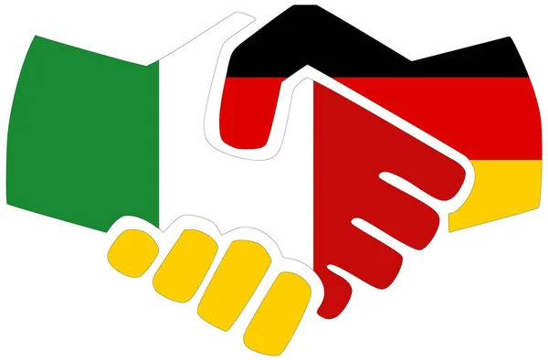 Italien Deutschland Händedruck Symbol Der Übereinkunft Oder Freundschaft — Stockfoto