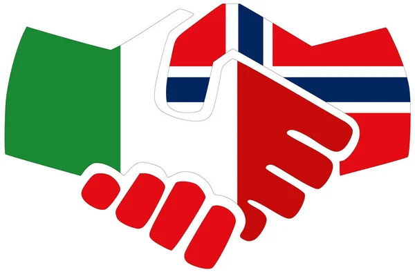 イタリア ノルウェー 合意または友情の象徴 — ストック写真
