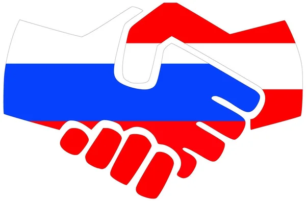 Росія Австрія Рукостискання Символ Згоди Або Дружби — стокове фото