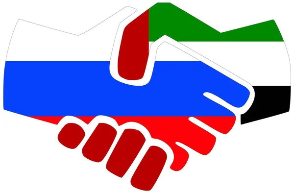 러시아 아랍에미리트 협정이나 우정의 상징인 — 스톡 사진