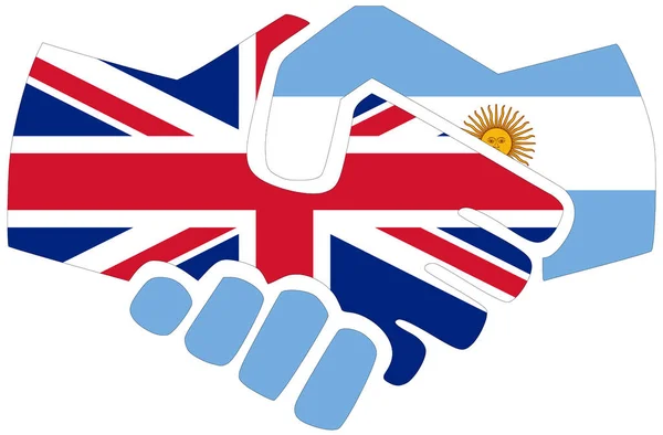 Великобритания Аргентина Рукопожатие Символ Соглашения Дружбы — стоковое фото