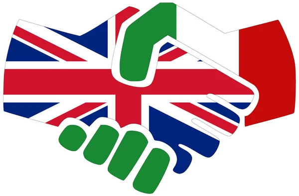 Italy Handshake Symbol Agreement Friendship — Stock Photo, Image