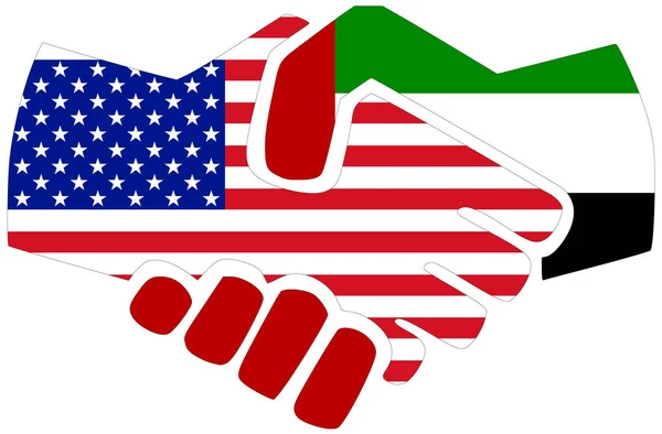 Eeuu Emiratos Árabes Unidos Apretón Manos Símbolo Acuerdo Amistad — Foto de Stock