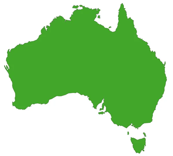 Mapa Australia Lleno Color Verde — Foto de Stock