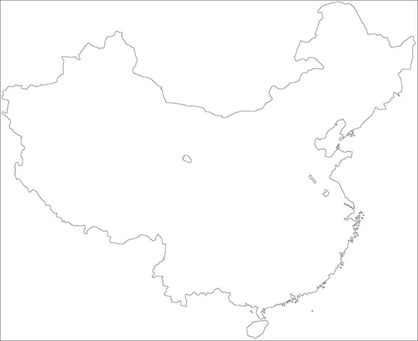 Mapa China Lleno Color Blanco —  Fotos de Stock