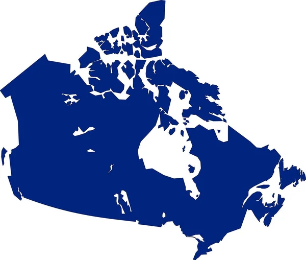 Kaart Van Canada Gevuld Met Blauwe Kleur — Stockfoto