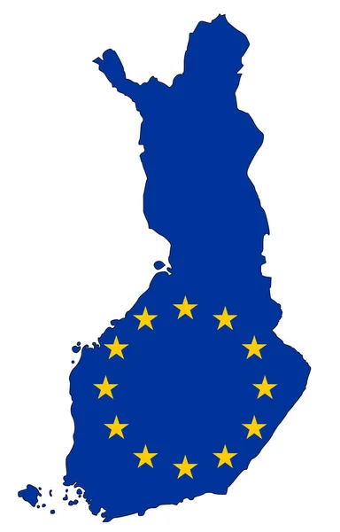 Finnland Karte Gefüllt Mit Flagge — Stockfoto