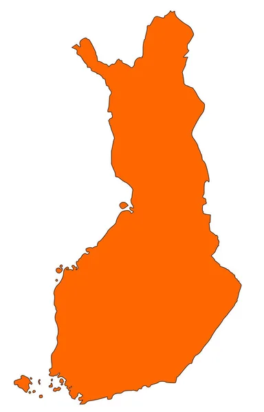 Mappa Finlandia Piena Colore Arancione — Foto Stock