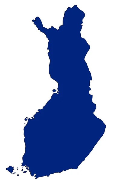 充满蓝色的芬兰地图 — 图库照片