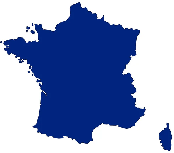 Карта Франции Голубым Цветом — стоковое фото