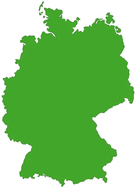 Mappa Della Germania Pieno Colore Verde — Foto Stock