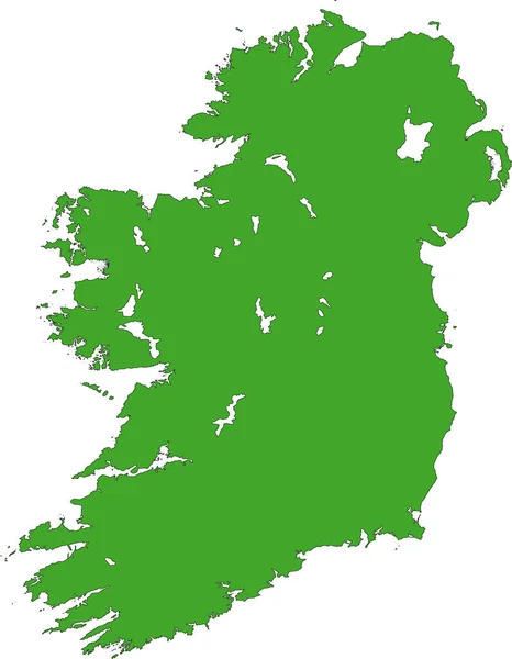 Carte Irlande Remplie Couleur Verte — Photo