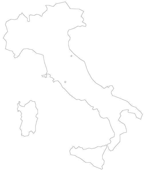 Mappa Dell Italia Piena Colore Bianco — Foto Stock