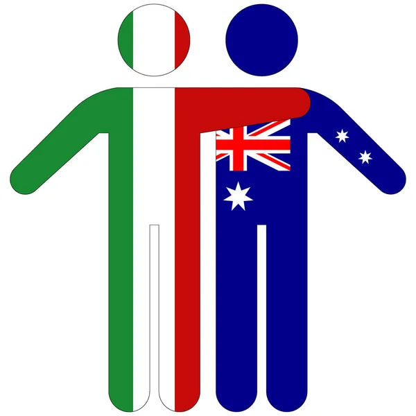 Italie Australie Concept Amitié Sur Fond Blanc — Photo