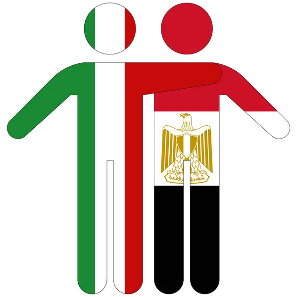 Италия Египет Концепция Дружбы Белом Фоне — стоковое фото