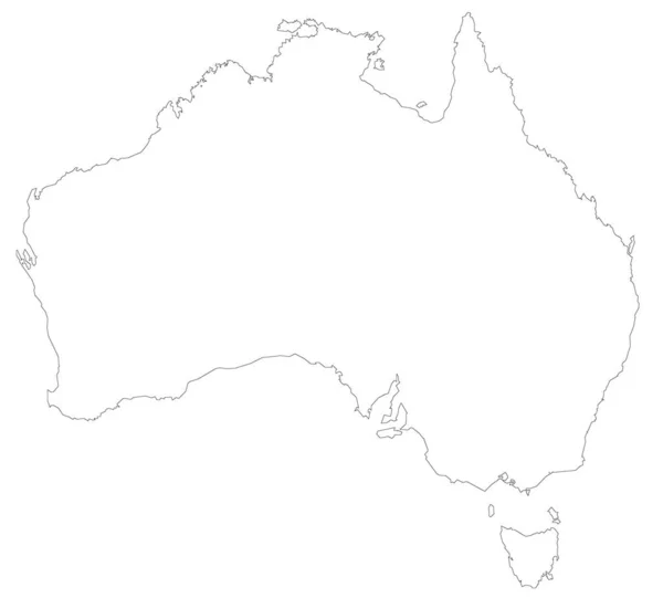 Map Australia Filled White Color Stock Image