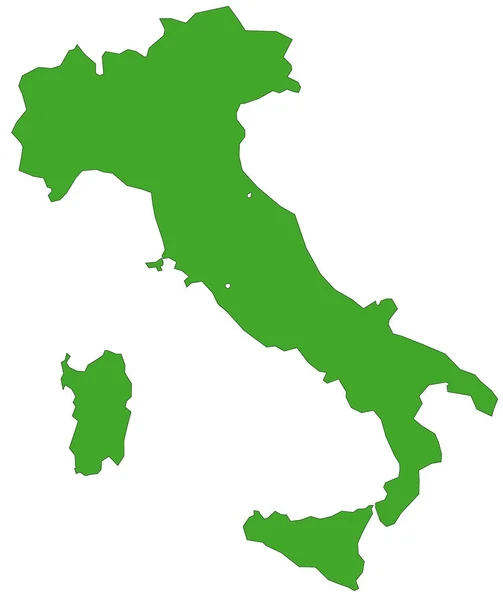 Carte Italie Remplie Couleur Verte Photo De Stock