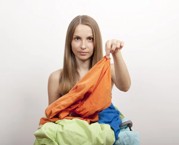 Žena wth prádlo — Stock fotografie