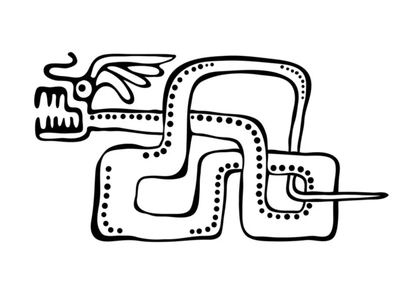 Serpiente en estilo indio americano — Vector de stock