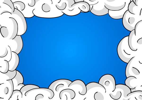 Mavi gökyüzünde bulutlar. vektör çerçeve — Stok Vektör