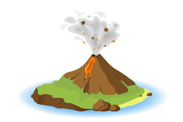 Volcán en erupción — Vector de stock