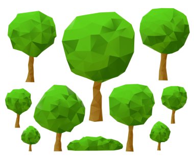 ağaçlar 3d taklit. vektör çizim.