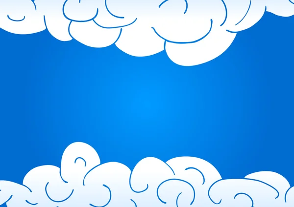 青空に雲。ベクトルのフレーム — ストックベクタ