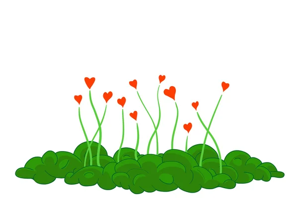 Fleurs de coeur vecteur — Image vectorielle