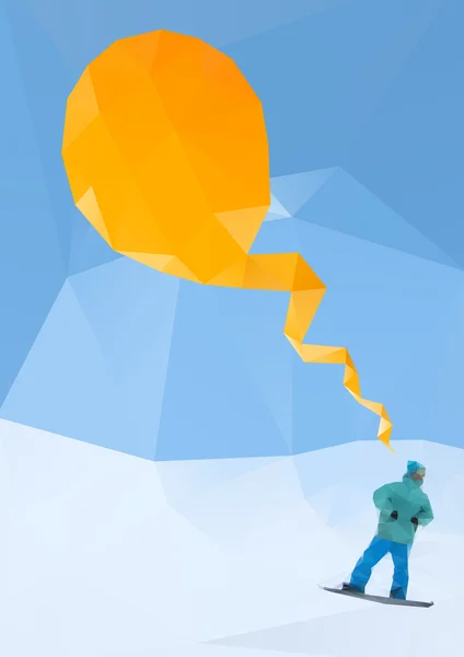 Snowboarder en las montañas, vector — Archivo Imágenes Vectoriales