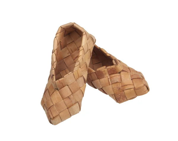 Bast shoes, isolated — Stock Photo, Image
