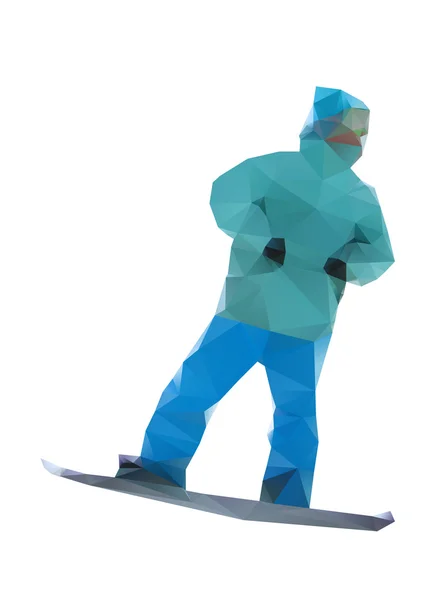 Geïsoleerde snowboarder, vector — Stockvector