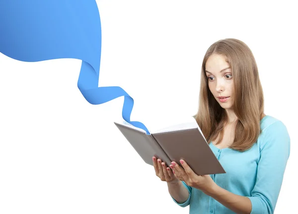 Mujer con libro — Foto de Stock