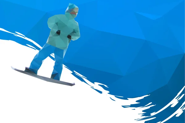 Snowboarder en las montañas, vector — Archivo Imágenes Vectoriales