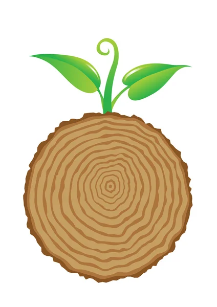 Δέντρο της κούτσουρο και πράσινο φυτό σουτ, διάνυσμα — Διανυσματικό Αρχείο