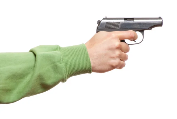 Gun in the man's hand — Stock Photo, Image