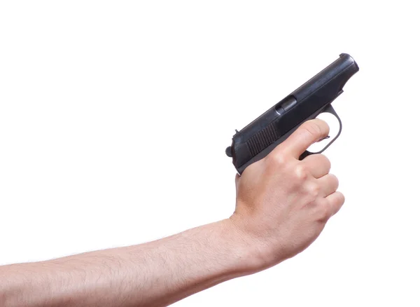 Pistola en la mano del hombre — Foto de Stock