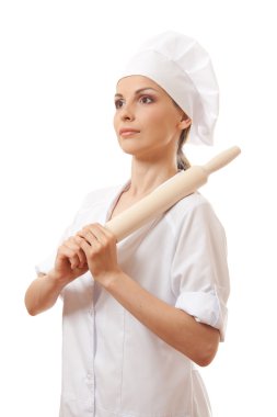 Baker / Şef kadın tutarak pişirme oklava