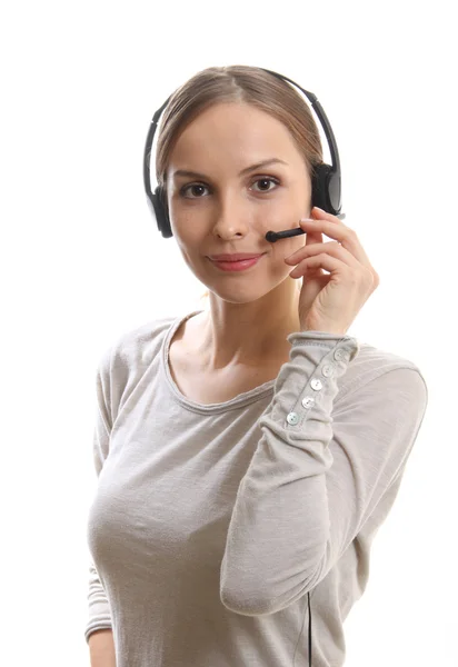 Call Center Vrouw — Stockfoto