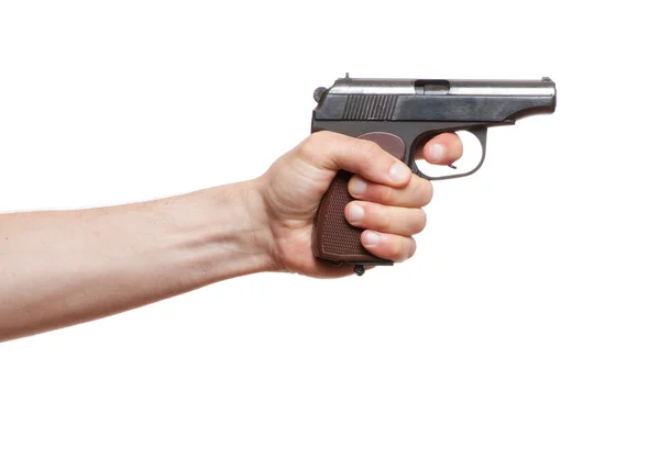 Gun in the man's hand — Stock Photo, Image