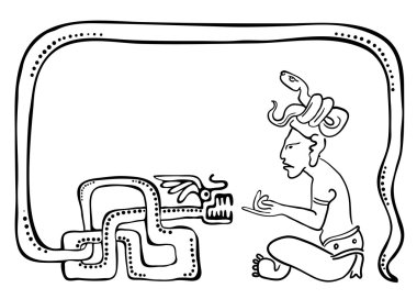 Fakir, illustration in maya style clipart