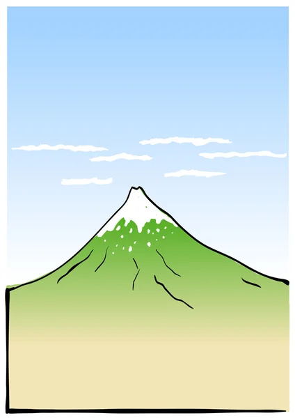 Berget fuji, japansk konst illustration — Stock vektor