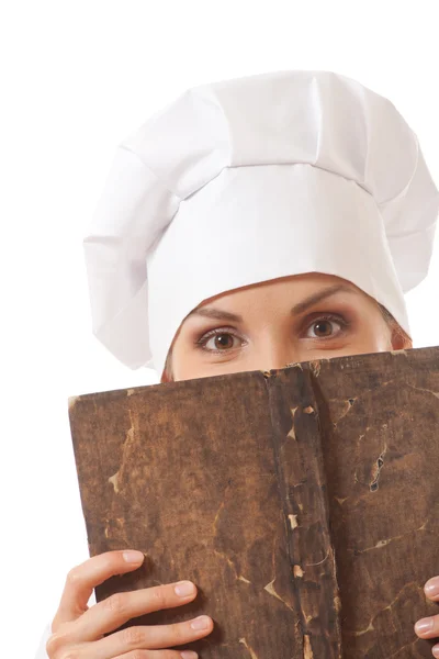 Γυναίκα μάγειρας συνταγές Αλφαβητάριο — Φωτογραφία Αρχείου