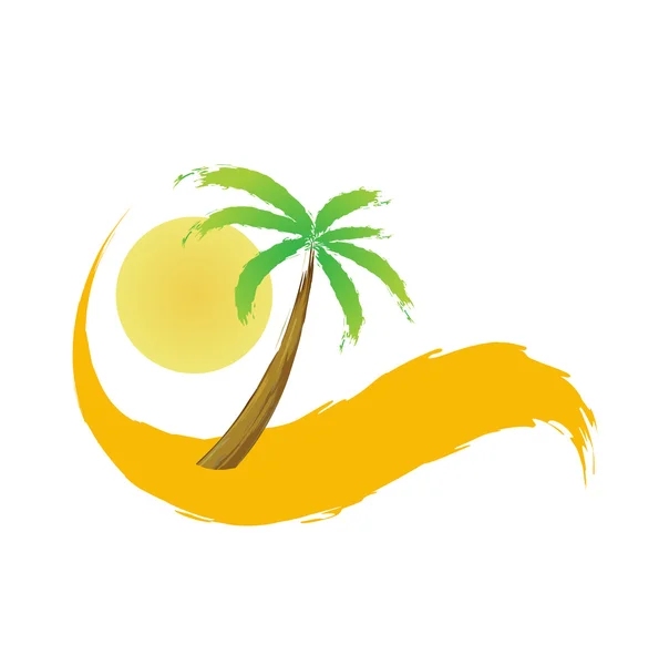 Palm träd i öknen, vektorgrafik — Stock vektor