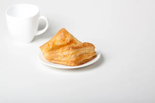 Desayuno con café y cruasanes — Foto de Stock