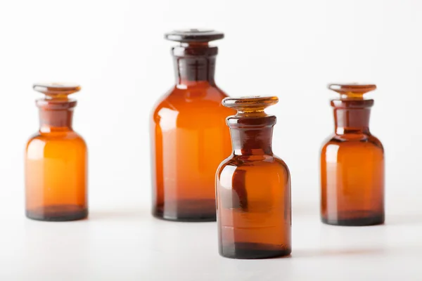 Small chemical glass bottles — Stock Photo, Image