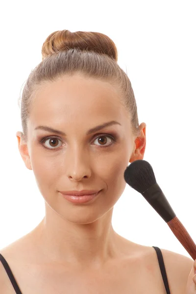 Vrij volwassen vrouw maken make-up — Stockfoto