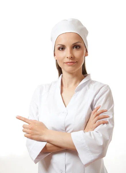 Woman nurse, isolated over white background — Stock Photo, Image